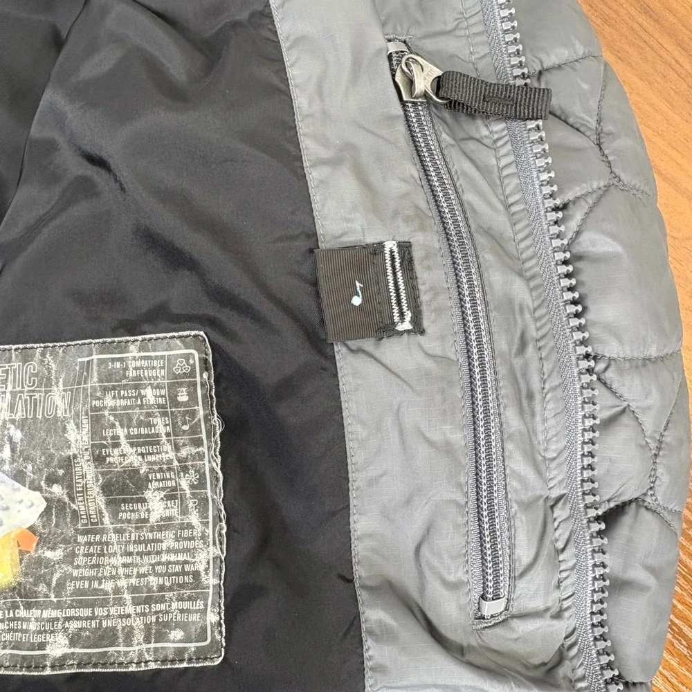 Nike ACG‎ Boys 3 in 1 Compatible Gray Quilted Puffer Jacket Outer Layer L 12 14